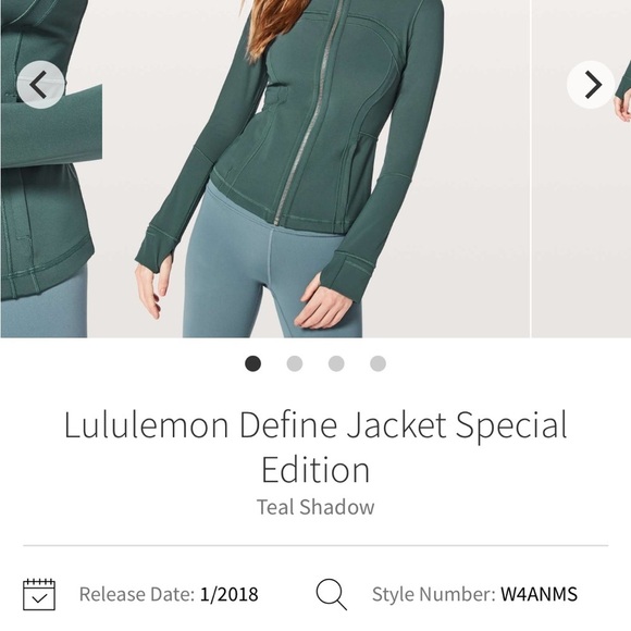 Lululemon Define Jacket Special Edition In Teal Shadow Size 8 - Picture 12 of 12
